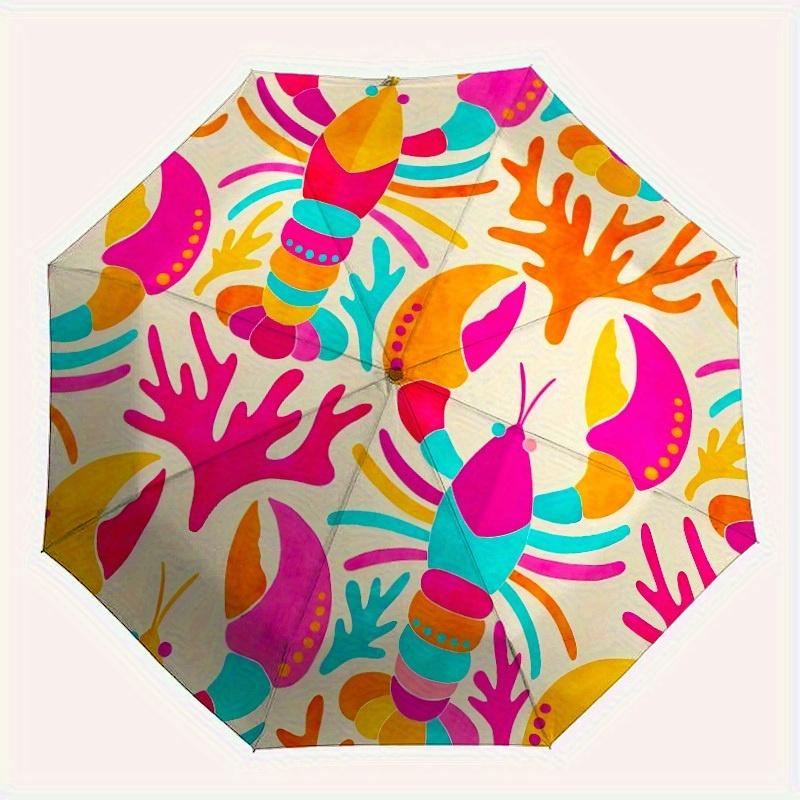1pc Lobster Print Automatic Folding Umbrella, Portable & Foldable Design with 8 Ribs, Casual Outdoor Accessory Halloween and Christmas gifts
1pc Lobster Print Automatic Folding Umbrella, Portable & Foldable Design with 8 Ribs, Casual Outdoor Accessory Halloween and Christmas gifts
