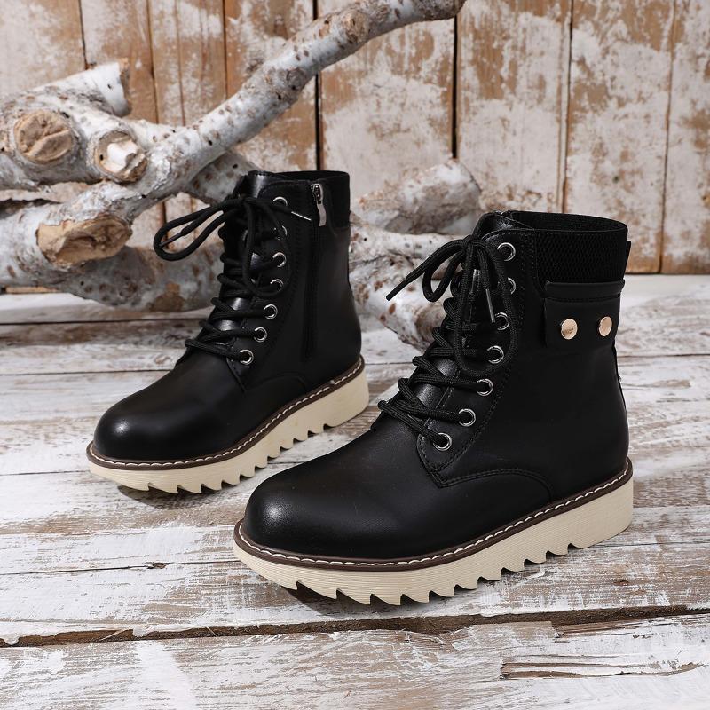 Studded Soft Sole Non-Slip Flat Booties Fashion Round Toe Zip Lace-Up Leather Shoes 43 чорний
Studded Soft Sole Non-Slip Flat Booties Fashion Round Toe Zip Lace-Up Leather Shoes 43 чорний