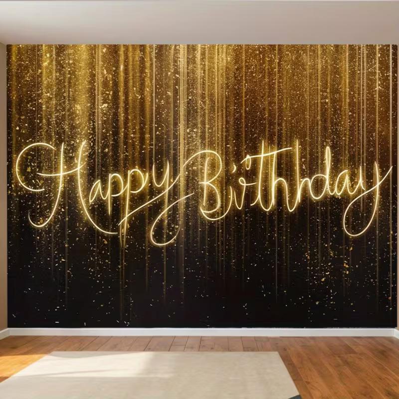2D Printing Black Gold Glitter Backdrop, Neon Happy Birthday Party Background Cloth 47.2x31.5inch/120*80cm
2D Printing Black Gold Glitter Backdrop, Neon Happy Birthday Party Background Cloth 47.2x31.5inch/120*80cm
