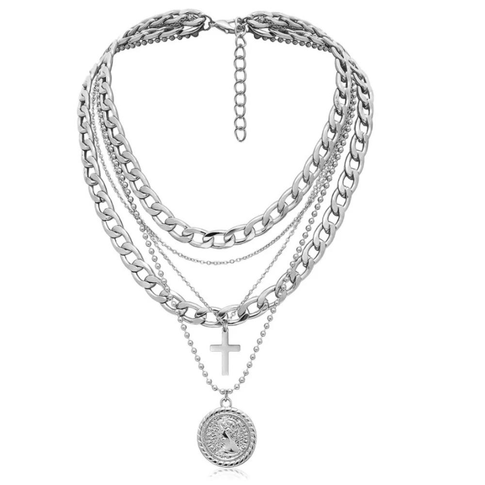 Винтажное многослойное ожерелье из алюминиевой цепочки, сплава, с подвеской в виде монеты, креста, бабочки серебряный
Винтажное многослойное ожерелье из алюминиевой цепочки, сплава, с подвеской в виде монеты, креста, бабочки серебряный