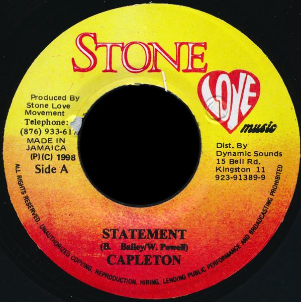 7-дюймовая пластинка CAPLETON - Statement НИКАКОЙ Stone Love Musi 1998 Ямайка Регги, Ска и Даб Б/У
7-дюймовая пластинка CAPLETON - Statement НИКАКОЙ Stone Love Musi 1998 Ямайка Регги, Ска и Даб Б/У