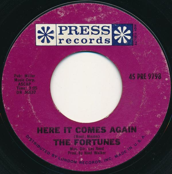 7inch Record FORTUNES - Here It Comes Again / Things I Shou 45PRE9798 Press Records 1965 US Rock Used
7inch Record FORTUNES - Here It Comes Again / Things I Shou 45PRE9798 Press Records 1965 US Rock Used