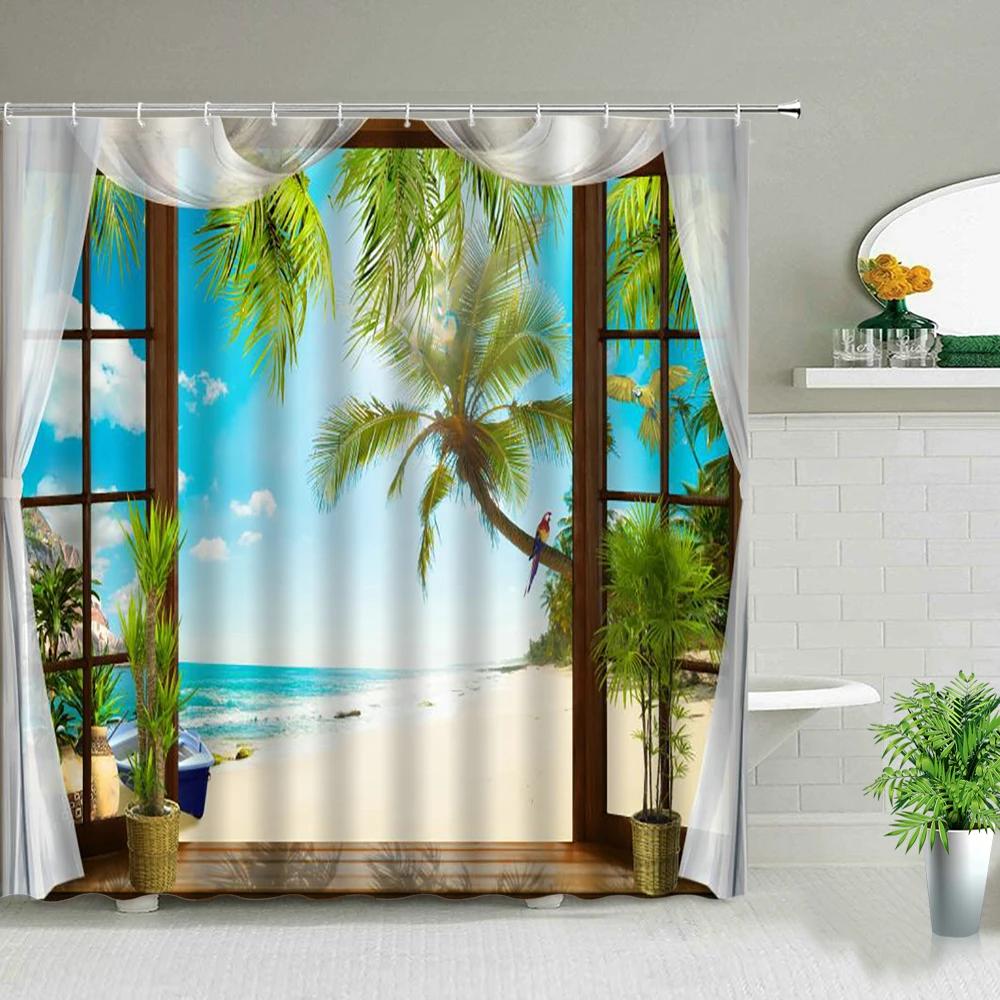 Ocean Scenery Shower Curtains Ldyllic Building Flower Plant Spring Landscape Bathroom Curtain Waterproof Fabric Bathtub Screen W60H190(CM)-1 Pcs
Ocean Scenery Shower Curtains Ldyllic Building Flower Plant Spring Landscape Bathroom Curtain Waterproof Fabric Bathtub Screen W60H190(CM)-1 Pcs