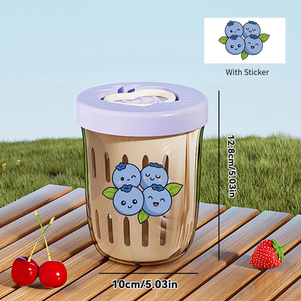 Portable Plastic Salad Cup with Cute Stickers Double-Layer Drain Fruit Cup Reusable Yogurt Oat Container Breakfast Cup with Fork
Portable Plastic Salad Cup with Cute Stickers Double-Layer Drain Fruit Cup Reusable Yogurt Oat Container Breakfast Cup with Fork