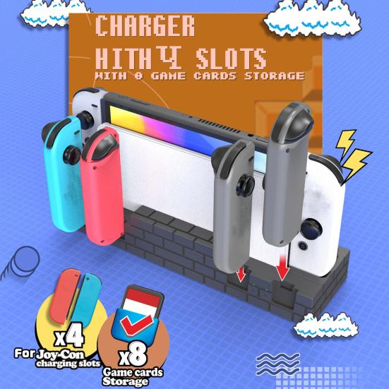 Зарядная док-станция 4 слота для геймпада 8 слотов для игровых карт USB2.0 Одновременная зарядка Многофункциональный контроллер Зарядная док-станция для коммутатора/для чёрный
Зарядная док-станция 4 слота для геймпада 8 слотов для игровых карт USB2.0 Одновременная зарядка Многофункциональный контроллер Зарядная док-станция для коммутатора/для чёрный