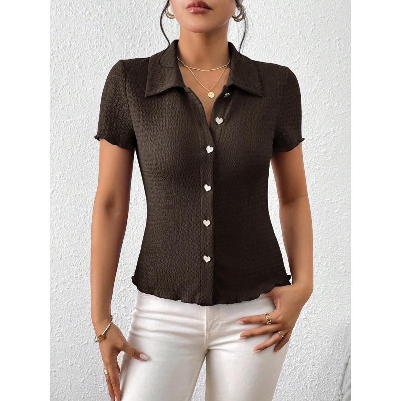 2025 European & American Women s French Solid Short-Sleeve Buttoned T-Shirt M
2025 European & American Women s French Solid Short-Sleeve Buttoned T-Shirt M