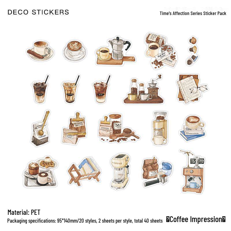 Infeel.Me Time Cherish Retro Coffee Book PET Sticker Pack
Infeel.Me Time Cherish Retro Coffee Book PET Sticker Pack