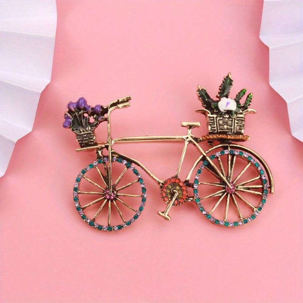 1pc Flower Loaded Bicycle Enamel Brooch, Fashion Lapel Badge Pin for Cuffs Ties Backpacks, Ideal Holiday & Daily Gift Accessory коричневий
1pc Flower Loaded Bicycle Enamel Brooch, Fashion Lapel Badge Pin for Cuffs Ties Backpacks, Ideal Holiday & Daily Gift Accessory коричневий