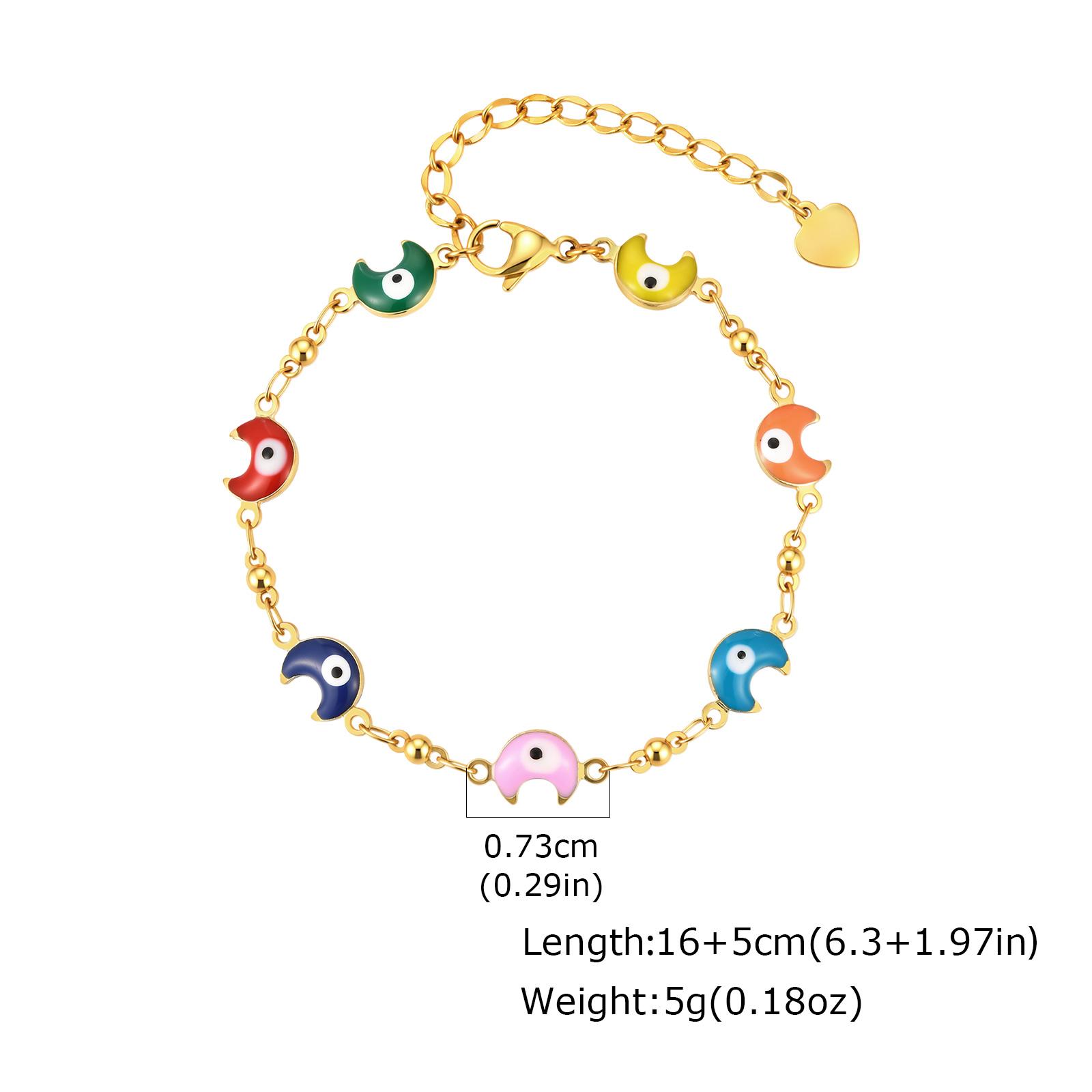 Fashion Stainless Steel Colorful Enamel Evil Eye Necklace for Women Moon Shaped Beads Pendant Necklace Chic Trendy Jewelry Gift
Fashion Stainless Steel Colorful Enamel Evil Eye Necklace for Women Moon Shaped Beads Pendant Necklace Chic Trendy Jewelry Gift
