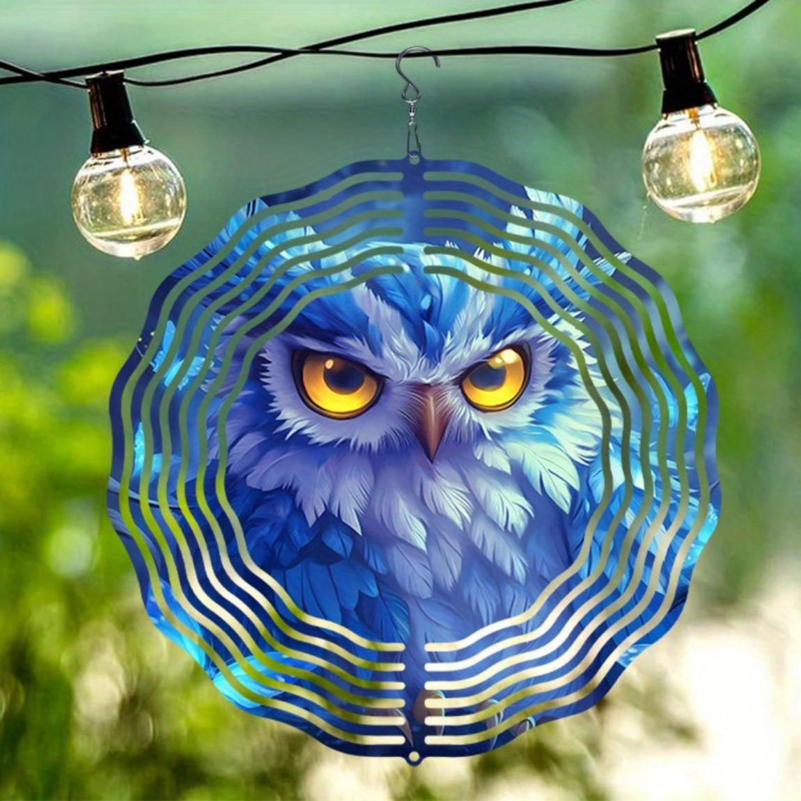 Metal Owl Wind Spinner Outdoor Garden Decor Rotating Wind Chime with Blue Yellow Owl Design for Patio Yard Bird Deterrent
Metal Owl Wind Spinner Outdoor Garden Decor Rotating Wind Chime with Blue Yellow Owl Design for Patio Yard Bird Deterrent