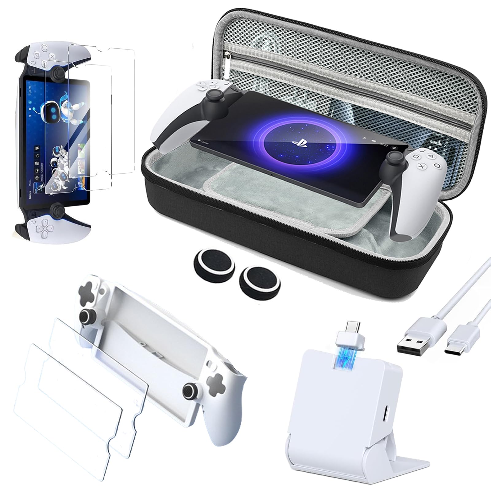 Storage case for PS Portal Charging stand for PS Portal Storage bag Protective cover for PS Portal Thumb cap for PS Portal Glass film for PS Portal
Storage case for PS Portal Charging stand for PS Portal Storage bag Protective cover for PS Portal Thumb cap for PS Portal Glass film for PS Portal