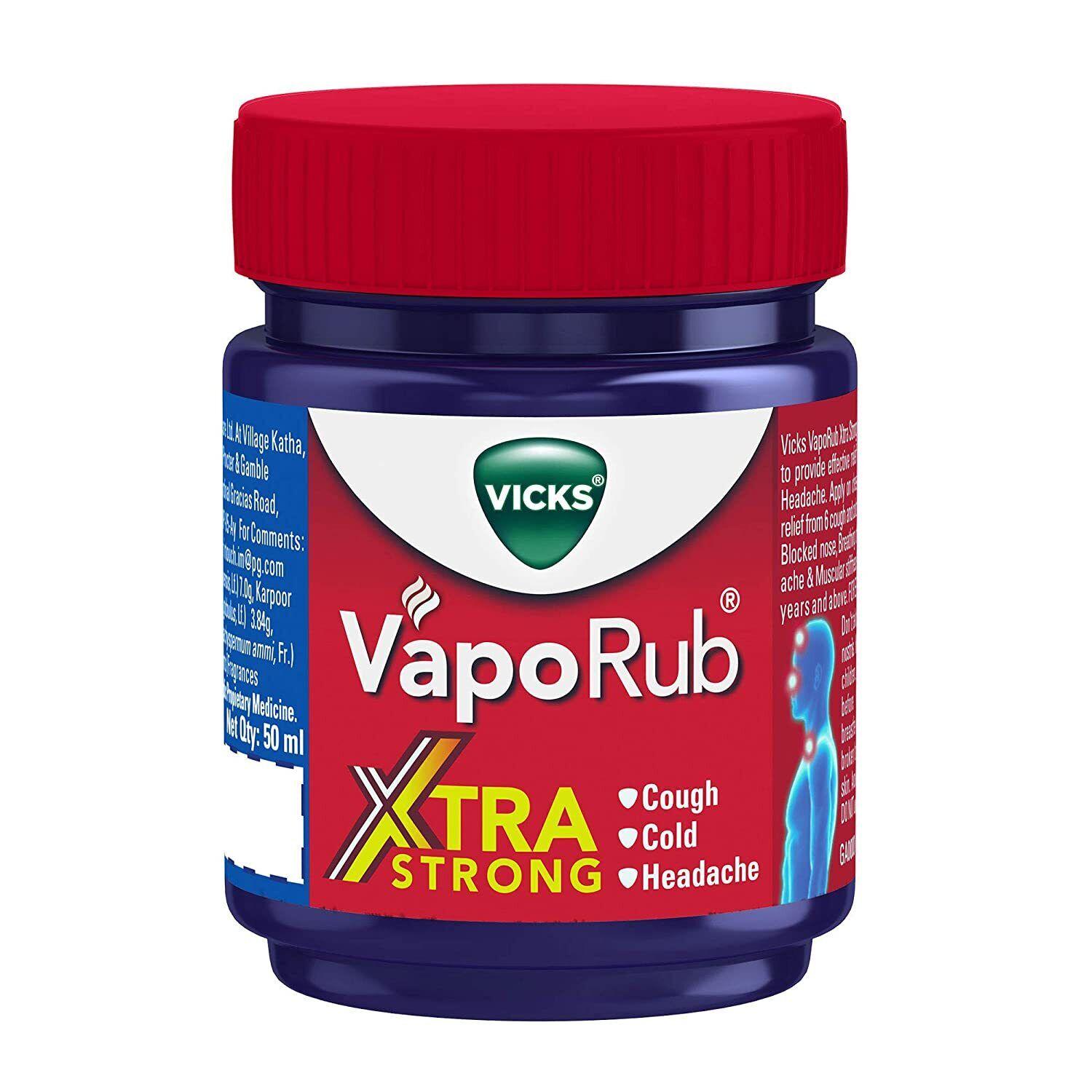 Упаковка из 2 шт. Vicks VapoRub Xtra Strong по 50 грамм от кашля, простуды и головной боли, мультиразмеры
Упаковка из 2 шт. Vicks VapoRub Xtra Strong по 50 грамм от кашля, простуды и головной боли, мультиразмеры