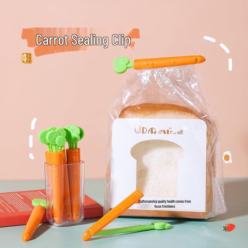 Carrot Food Bag Sealing Clips with Storage Box
Carrot Food Bag Sealing Clips with Storage Box