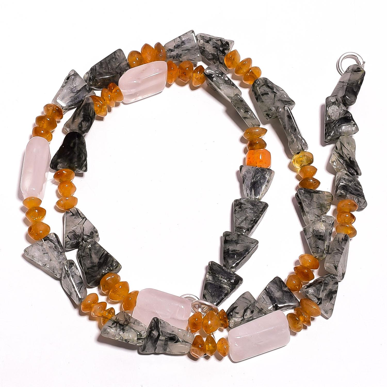 Natural Green Rutile & Rose Quartz Citrine Gemstone Beads Necklace 17 UB-3013 UB-3013
Natural Green Rutile & Rose Quartz Citrine Gemstone Beads Necklace 17 UB-3013 UB-3013