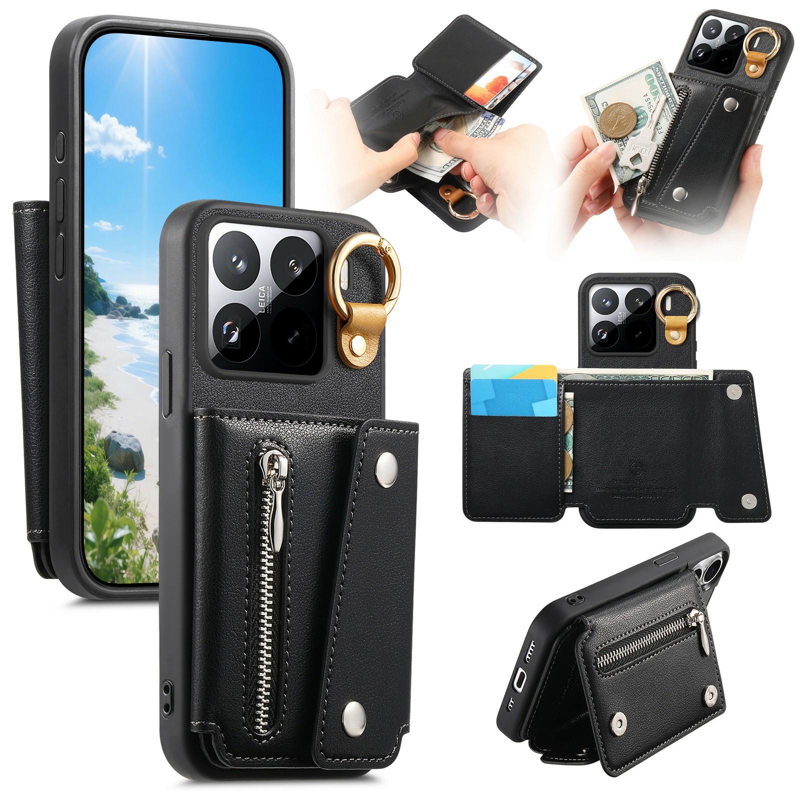 For Xiaomi 15 Pro Case D-Ring Holder Leather + PC + TPU Phone Cover with Wallet Kickstand
For Xiaomi 15 Pro Case D-Ring Holder Leather + PC + TPU Phone Cover with Wallet Kickstand