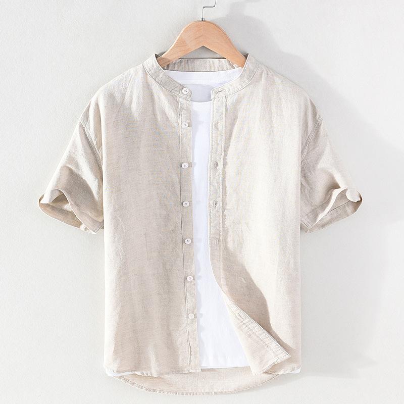 Summer Men Tops Beach Cotton Linen Shirts for Men Solid Color Stand Collar Short Sleeve Shirt Slim Fit Casual Shirt Breathable Men Clothing XXXL Лляний
Summer Men Tops Beach Cotton Linen Shirts for Men Solid Color Stand Collar Short Sleeve Shirt Slim Fit Casual Shirt Breathable Men Clothing XXXL Лляний