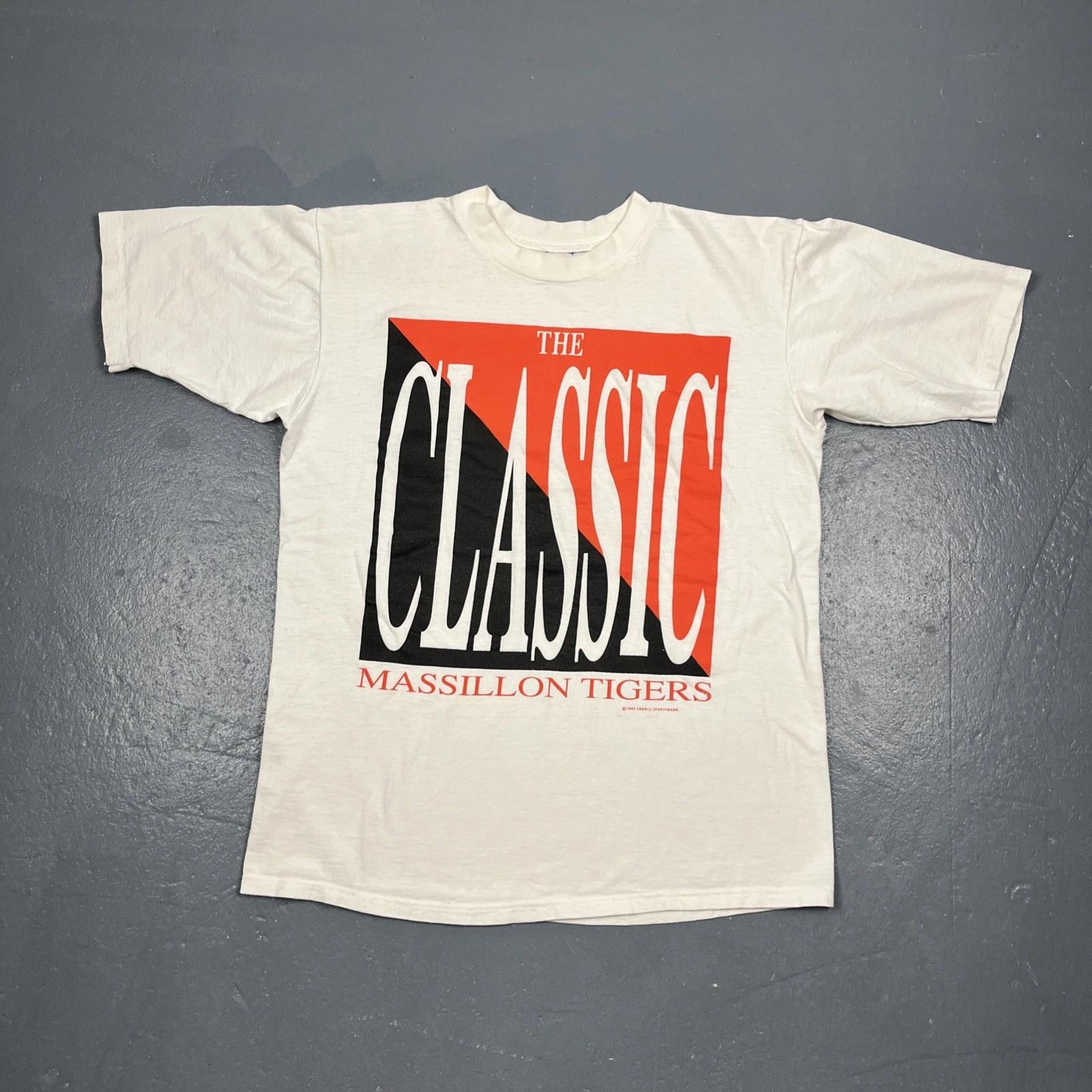 Vintage 90s Massillon Tigers Single Stitch Tshirt White XL VTG Casual Summer 4XL
Vintage 90s Massillon Tigers Single Stitch Tshirt White XL VTG Casual Summer 4XL