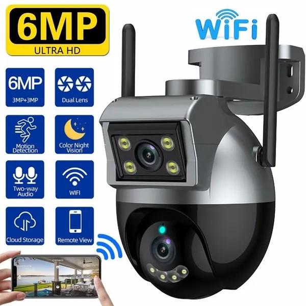 6MP двойной объектив Wi-Fi PTZ IP-камера безопасности AI автоматическое слежение уличная полноцветная камера ночного видения CCTV видеонаблюдения
6MP двойной объектив Wi-Fi PTZ IP-камера безопасности AI автоматическое слежение уличная полноцветная камера ночного видения CCTV видеонаблюдения