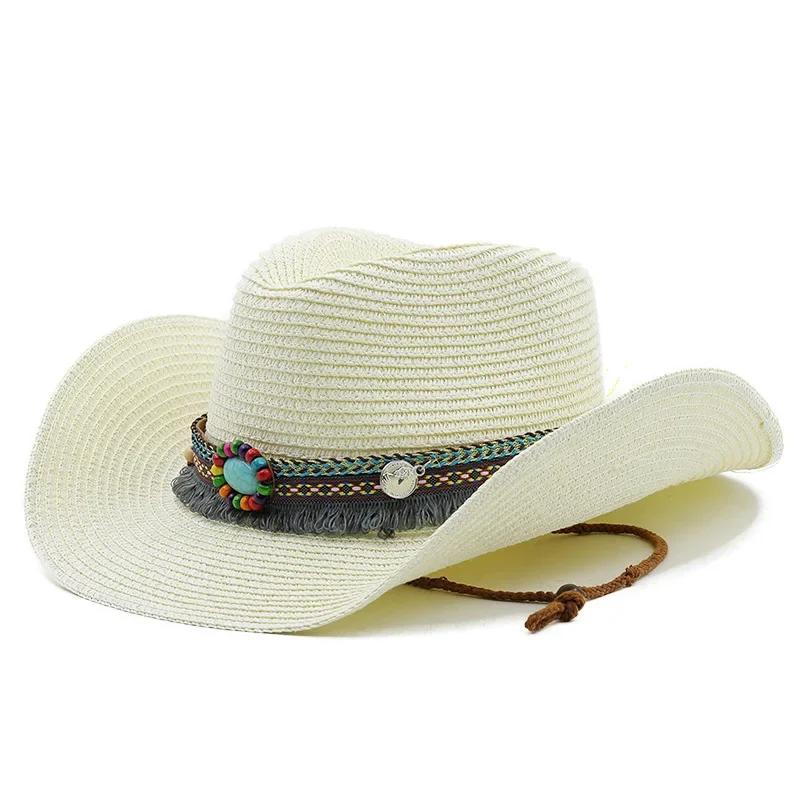 Western Cowboy Straw Hat Wide Brim UV Protection Summer Beach Bohemia Jazz Cap Unisex Breathable Outdoor Holiday Sun Hat 56-58 cm молоко, білий колір
Western Cowboy Straw Hat Wide Brim UV Protection Summer Beach Bohemia Jazz Cap Unisex Breathable Outdoor Holiday Sun Hat 56-58 cm молоко, білий колір