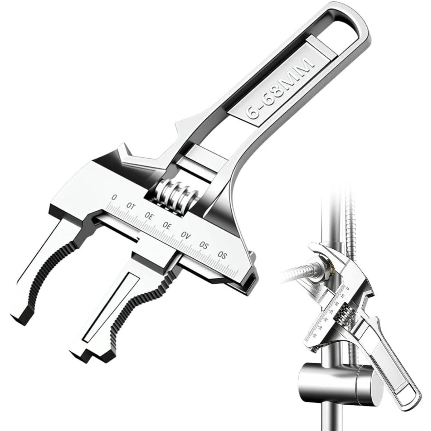 Adjustable Wide Jaw Plumbing Wrench, 2026 New Wide-Opening Short Handle Bathroom Wrench for Plumbing Water Pipe Installation Faucet Repair срібний
Adjustable Wide Jaw Plumbing Wrench, 2026 New Wide-Opening Short Handle Bathroom Wrench for Plumbing Water Pipe Installation Faucet Repair срібний