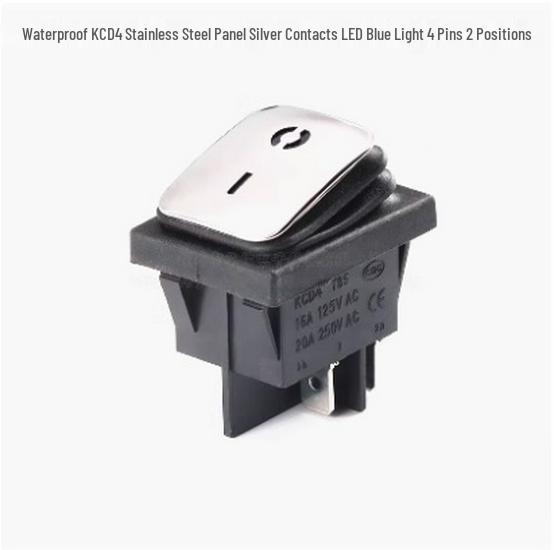 Stainless Steel 4-Pin Rocker Switch with Light, Silver Contacts, High Current, Waterproof, Boat-Shaped Design
Stainless Steel 4-Pin Rocker Switch with Light, Silver Contacts, High Current, Waterproof, Boat-Shaped Design