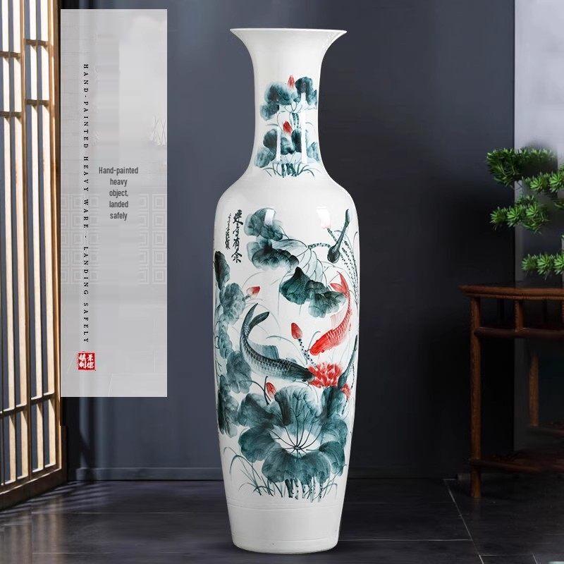 Large Hand-Painted Ceramic Floor Vase with Base
Large Hand-Painted Ceramic Floor Vase with Base