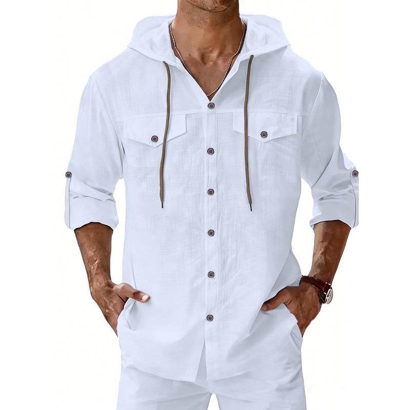Men s Light Gray Hooded Linen Shirt Roll Up Sleeve Button Down Casual Hoodie Top with Pockets M білий
Men s Light Gray Hooded Linen Shirt Roll Up Sleeve Button Down Casual Hoodie Top with Pockets M білий