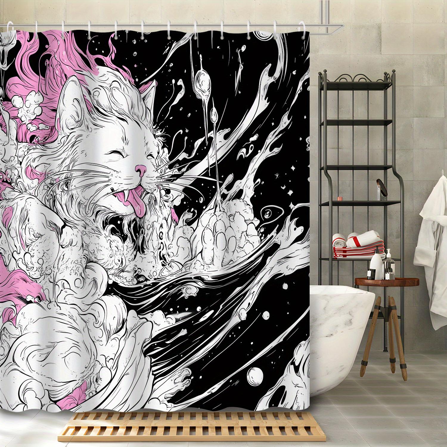 1pc Black And White Sketch Animal Cat Shower Curtain Partition Curtain, Including 12 Hooks Shower Curtain, Bathroom Deco 90x180cm35x71in
1pc Black And White Sketch Animal Cat Shower Curtain Partition Curtain, Including 12 Hooks Shower Curtain, Bathroom Deco 90x180cm35x71in