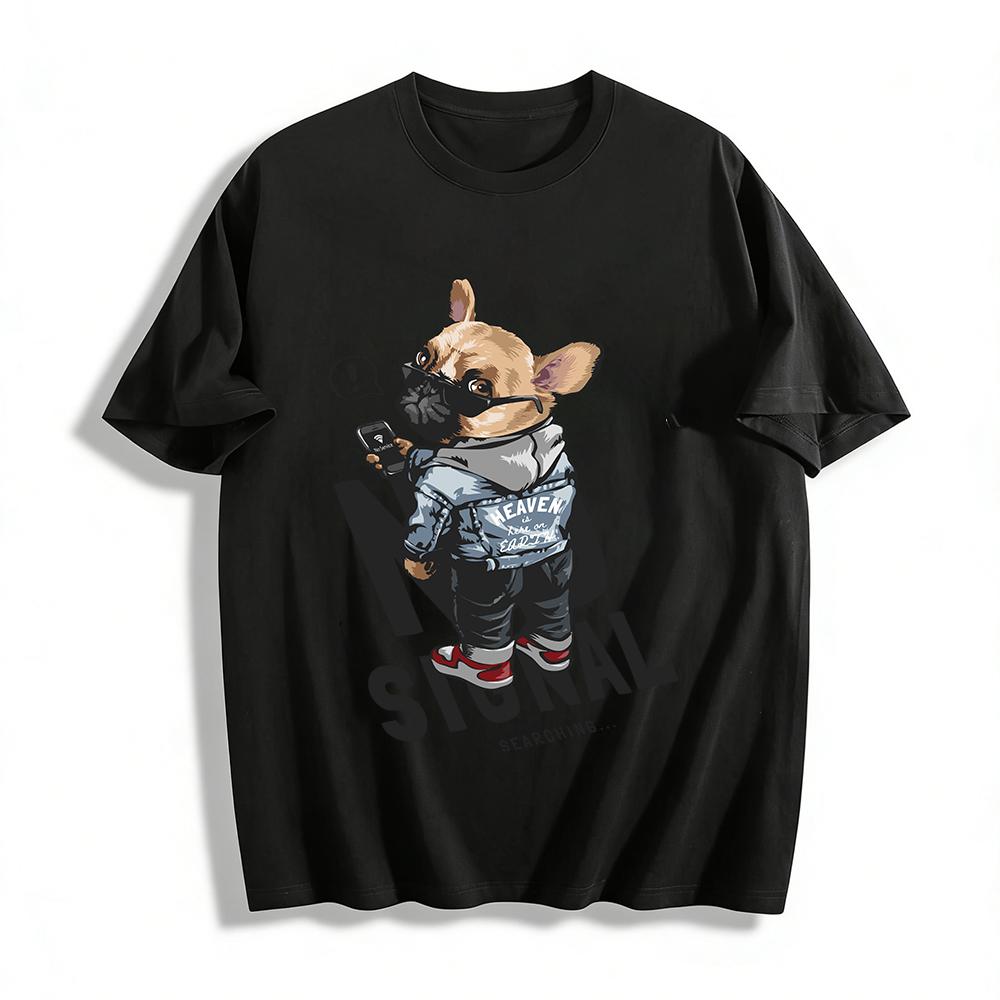 Cool French Bulldog No Signal Print Casual Top Pure cotton T-shirt XXS
Cool French Bulldog No Signal Print Casual Top Pure cotton T-shirt XXS