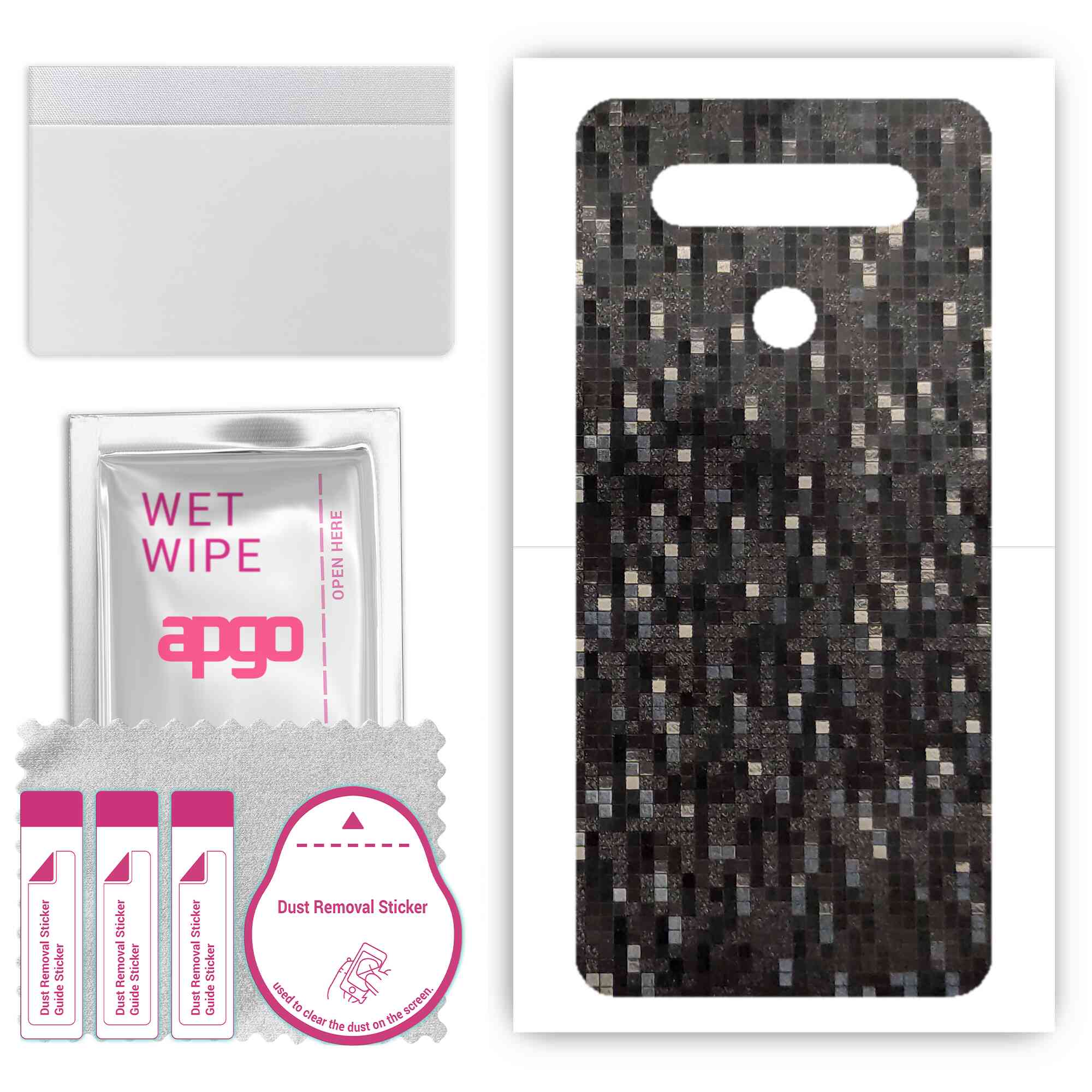 apgo Protective Skin Sticker for the back compatible with LG K51S, Wrap Film, Foil, Vinyl - Pattern Carbon Black Pixel
apgo Protective Skin Sticker for the back compatible with LG K51S, Wrap Film, Foil, Vinyl - Pattern Carbon Black Pixel