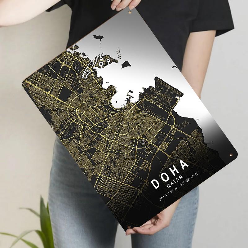Doha Qatar City Map Metal Wall Art Modern Minimalist Home Decor Living Room 20x30cm(7.8x11.8inch)
Doha Qatar City Map Metal Wall Art Modern Minimalist Home Decor Living Room 20x30cm(7.8x11.8inch)