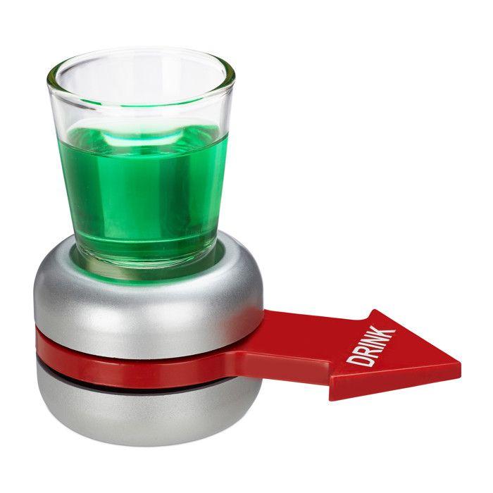 Relaxdays Jeu à boire Spin the shot, rotatif, flèche rouge, 2 cl verre à shot, Activité de soirée amusante, gris
Relaxdays Jeu à boire Spin the shot, rotatif, flèche rouge, 2 cl verre à shot, Activité de soirée amusante, gris
