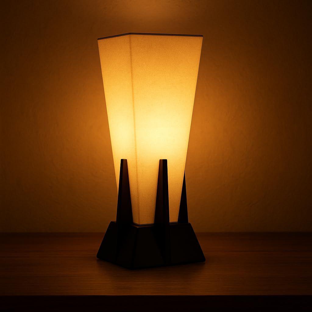 Black Wood & Off-White Fabric Pyramid Table Lamp – 36cm (14 ) | E27 Holder, No Bulb Included | Minimalist Accent Light for Bedroom,
Black Wood & Off-White Fabric Pyramid Table Lamp – 36cm (14 ) | E27 Holder, No Bulb Included | Minimalist Accent Light for Bedroom,