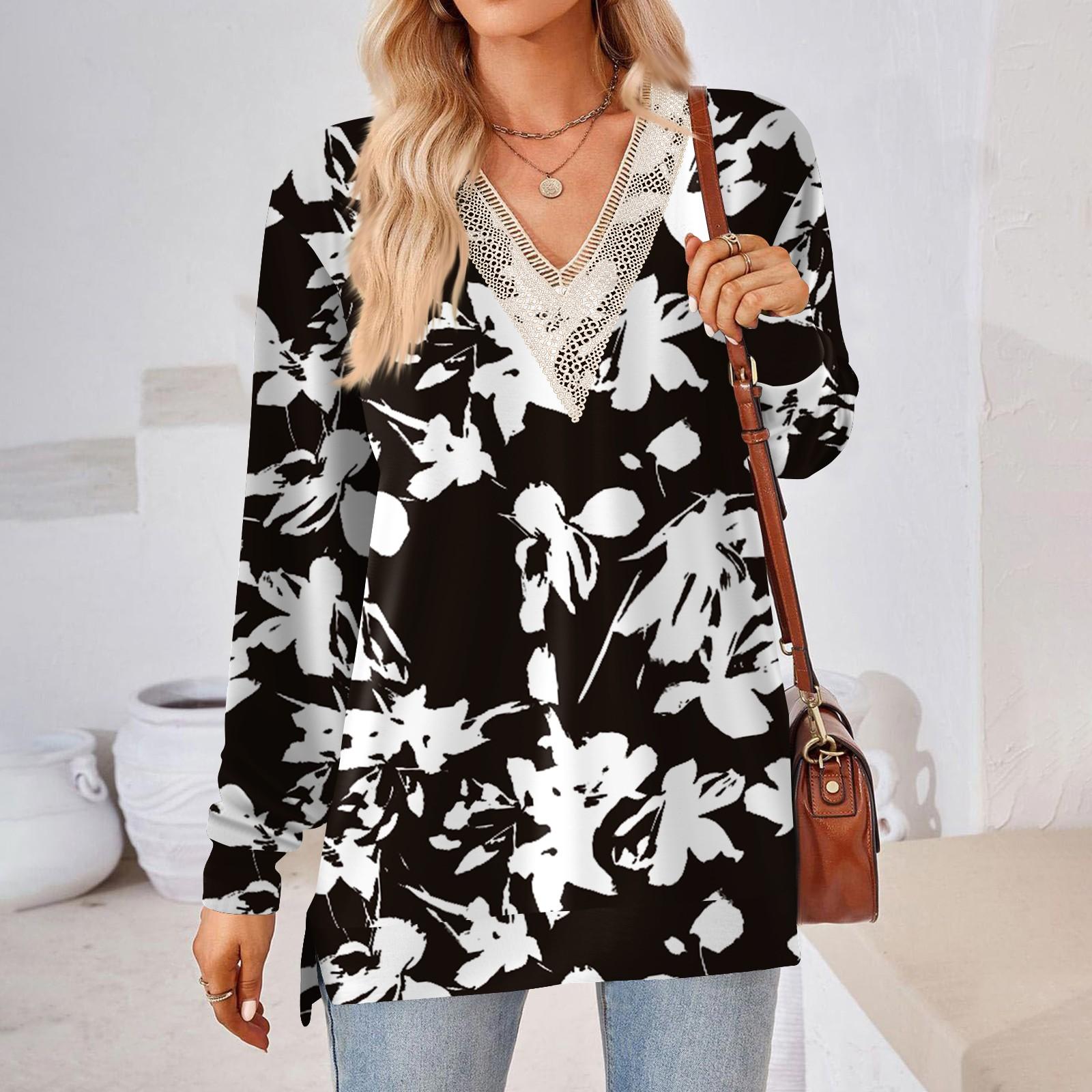 Женские топы Свободные свободные футболки с длинными рукавами контрастного цвета и разрезом Женские топы L чёрный
Женские топы Свободные свободные футболки с длинными рукавами контрастного цвета и разрезом Женские топы L чёрный