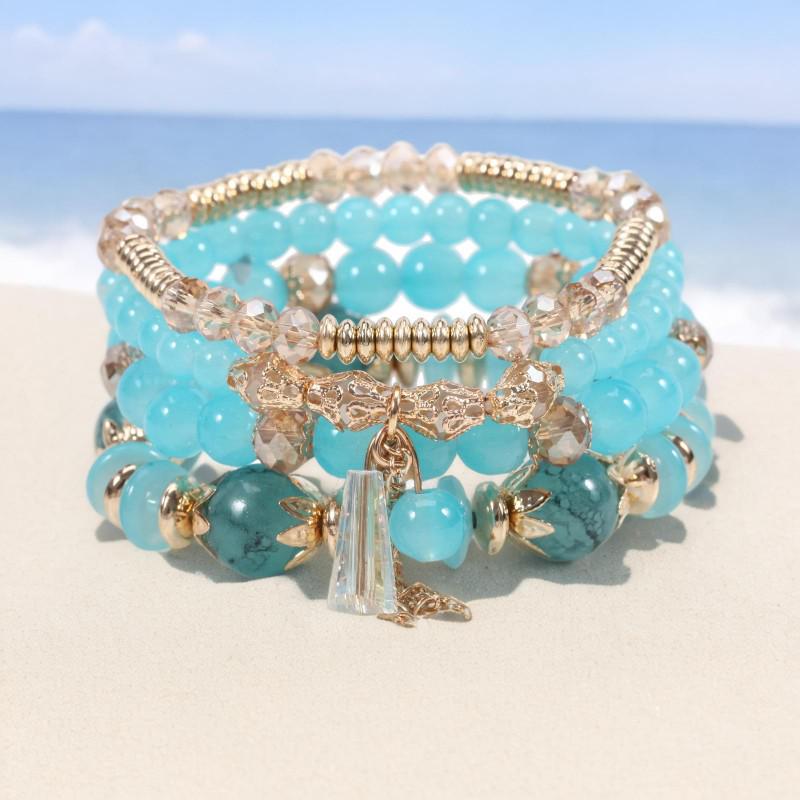 Шикарный женский браслет в стиле бохо с четырьмя слоями стеклянных бусин и кисточками
Шикарный женский браслет в стиле бохо с четырьмя слоями стеклянных бусин и кисточками