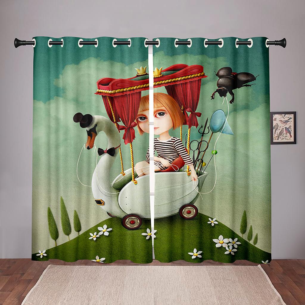 Fantasy World Rabbit Ainimal Bird Girl Checkerboard Window Panel Drapes Children Bedroom Space Living Room Hall Treatments Kitchen Decor Drape W50 X H130(CM)X2&Grommet Top
Fantasy World Rabbit Ainimal Bird Girl Checkerboard Window Panel Drapes Children Bedroom Space Living Room Hall Treatments Kitchen Decor Drape W50 X H130(CM)X2&Grommet Top