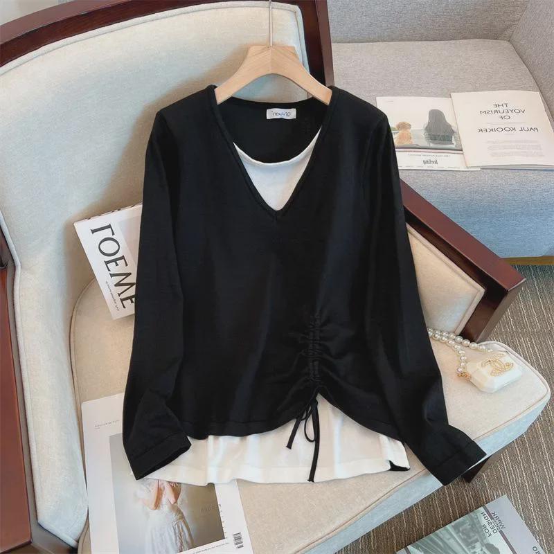 Women s Plus Size Loose Fit Layered Splicing Long-Sleeve T-Shirt for Spring and Autumn 2XL (suggested 190-240 jin)
Women s Plus Size Loose Fit Layered Splicing Long-Sleeve T-Shirt for Spring and Autumn 2XL (suggested 190-240 jin)