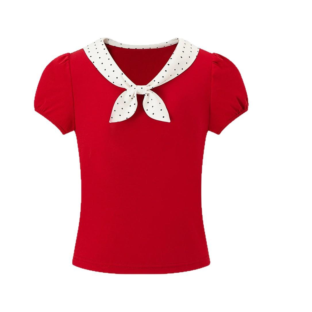 Pure desire cherry sauce/red polka dot doll collar slim-fit short-sleeved t-shirt women s summer half-sleeved t-shirt Korean top S
Pure desire cherry sauce/red polka dot doll collar slim-fit short-sleeved t-shirt women s summer half-sleeved t-shirt Korean top S
