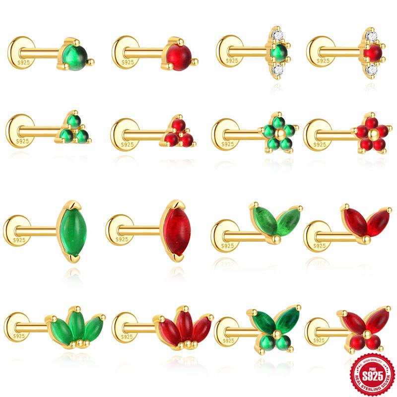 S925 Sterling Silver Green Fresh Retro Red Color Flat Head Stud Earrings Round Personality Versatile Earbone Stud Puncture
S925 Sterling Silver Green Fresh Retro Red Color Flat Head Stud Earrings Round Personality Versatile Earbone Stud Puncture