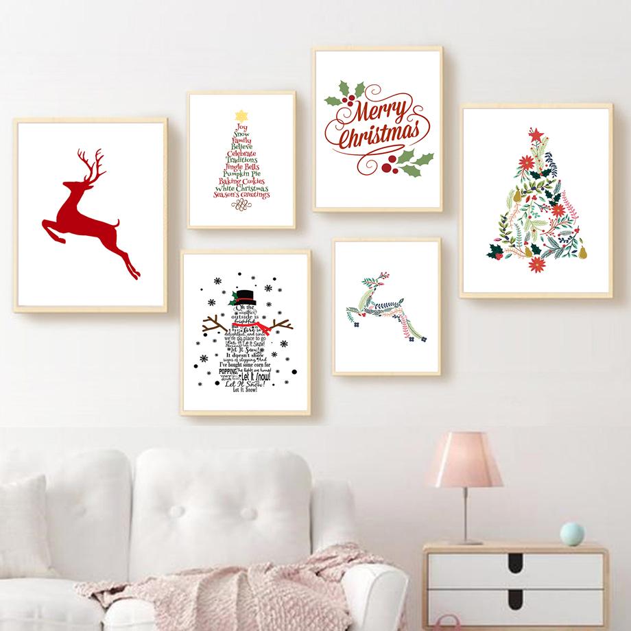 Christmas Tree Snowman Deer Holiday Celebration Wall Art Painting Nordic Posters and Prints Wall Pictures
Christmas Tree Snowman Deer Holiday Celebration Wall Art Painting Nordic Posters and Prints Wall Pictures