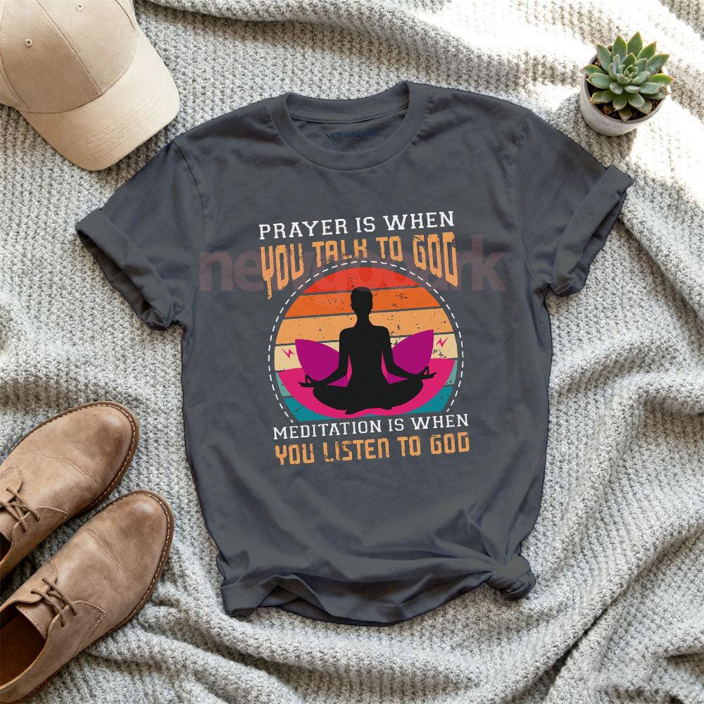 Prayer Is When You Talk To Goo Meditaion Is When You Listen To Goo Yoga Shirt Lotus Yoga Printed Tshirt Woman Man Cotton Tops S
Prayer Is When You Talk To Goo Meditaion Is When You Listen To Goo Yoga Shirt Lotus Yoga Printed Tshirt Woman Man Cotton Tops S