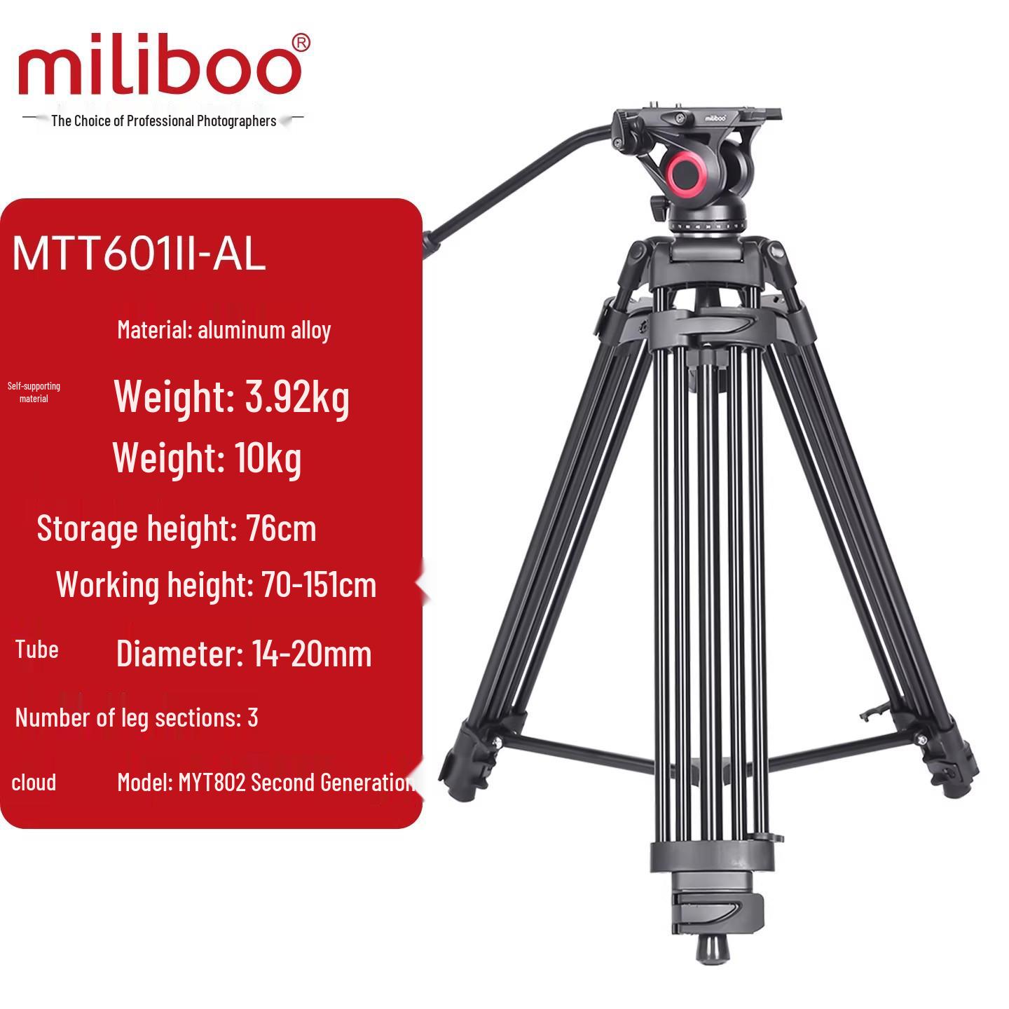 Mibao Second Gen 601a/602a Professional Hydraulic Camera Tripod
Mibao Second Gen 601a/602a Professional Hydraulic Camera Tripod