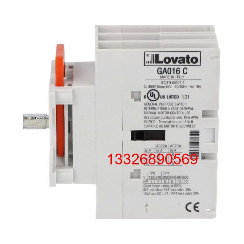 Lovato Original Disconnect Switch GA016C/GA025C/GA032C/GA040C GA016C
Lovato Original Disconnect Switch GA016C/GA025C/GA032C/GA040C GA016C