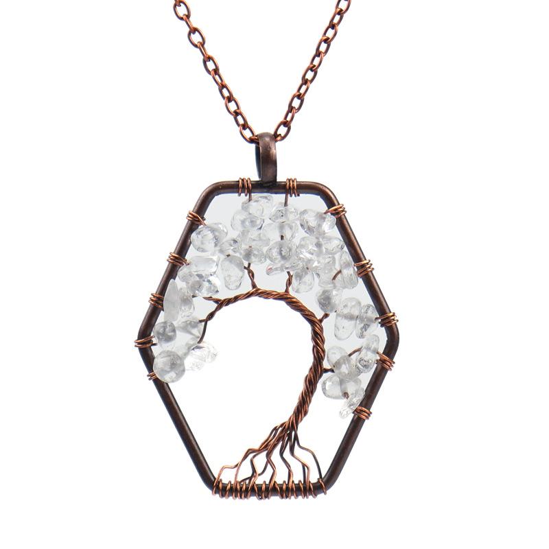 Handmade Hexagonal Tree of Life Necklace with Crushed Stone Crystals N16
Handmade Hexagonal Tree of Life Necklace with Crushed Stone Crystals N16