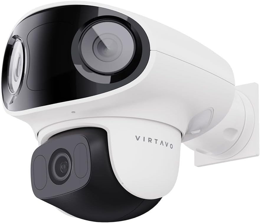 virtavo Outdoor Security Triple Lens Panorama Surveillance POE Starlight Night PIR Alexa Camera, Camera, 180° & 360° PTZ, Camera, Compatible/WiFi
virtavo Outdoor Security Triple Lens Panorama Surveillance POE Starlight Night PIR Alexa Camera, Camera, 180° & 360° PTZ, Camera, Compatible/WiFi
