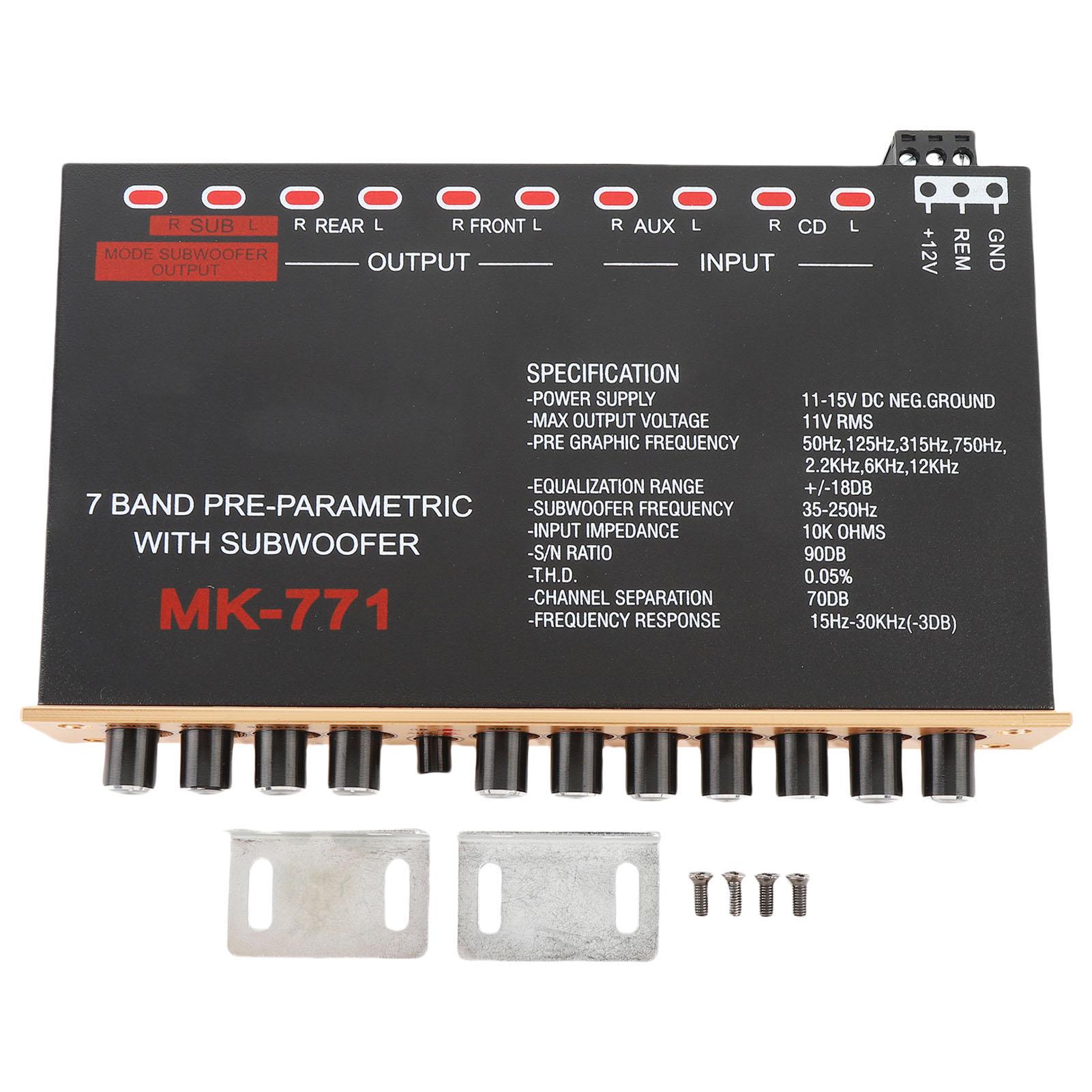 7 Band Car Graphic Equalizer Adjustable Frequency High Level Speaker Input Front Rear Subwoofer
7 Band Car Graphic Equalizer Adjustable Frequency High Level Speaker Input Front Rear Subwoofer
