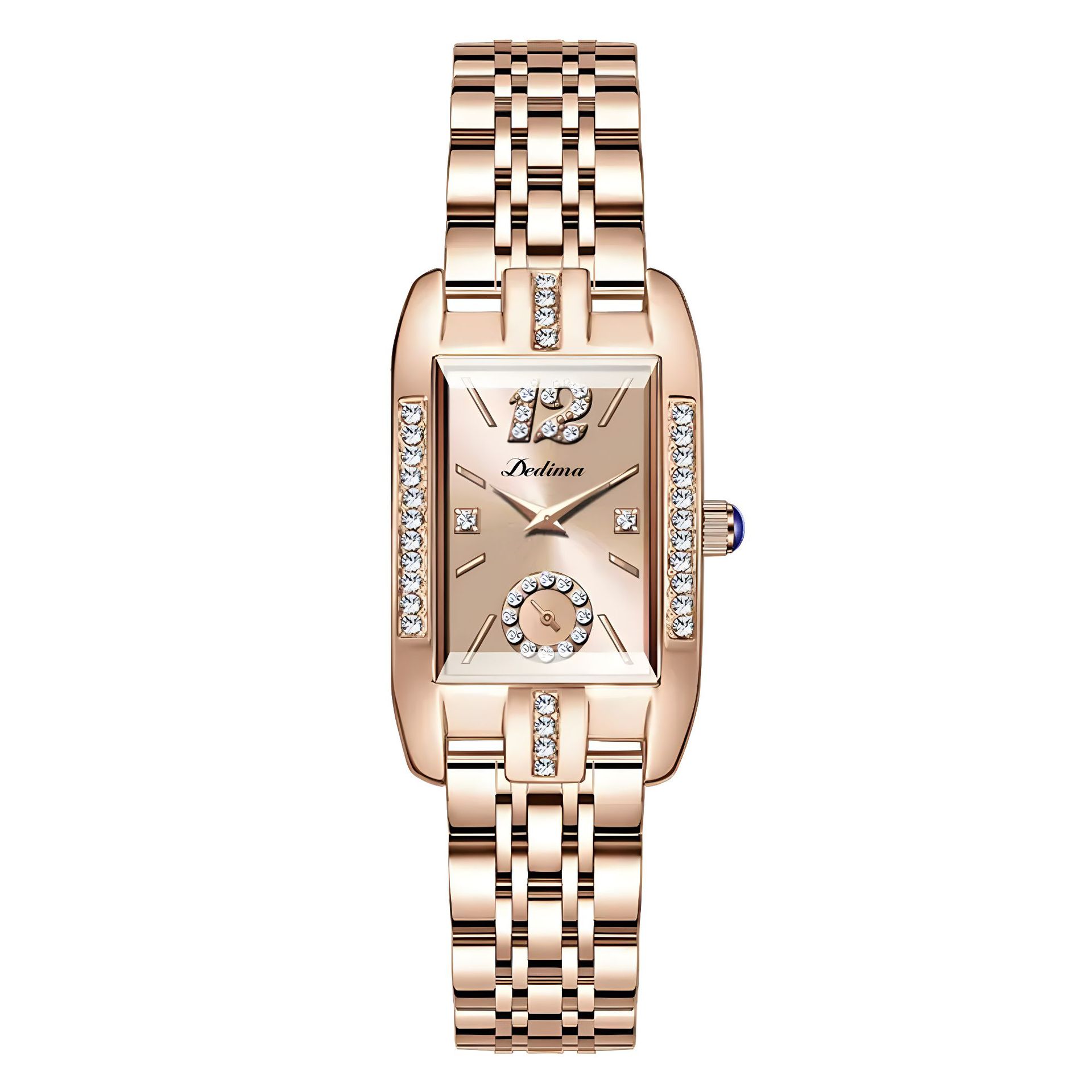 Новые квадратные женские прочные часы из нержавеющей стали с темпераментом, модные водонепроницаемые часы с бриллиантами, кварцевые часы, розовое золото, роскошные часы розового золота
Новые квадратные женские прочные часы из нержавеющей стали с темпераментом, модные водонепроницаемые часы с бриллиантами, кварцевые часы, розовое золото, роскошные часы розового золота