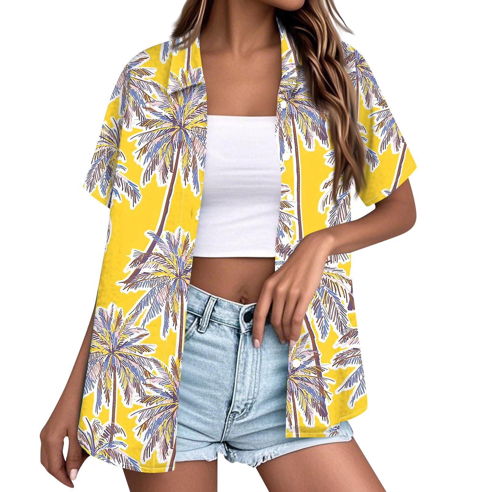 Жіноча модна повсякденна гавайська блуза з принтом і короткими рукавами на ґудзиках S жовтий
Жіноча модна повсякденна гавайська блуза з принтом і короткими рукавами на ґудзиках S жовтий