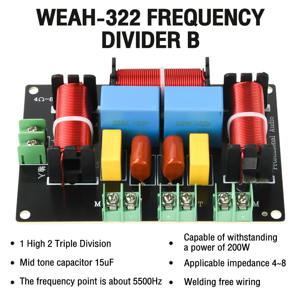 200W Audio Speaker Divider 3-Way Hi-Fi Crossover Filter 5300Hz/5500Hz DIY modification speakers,Home Theater Frequency Divider
200W Audio Speaker Divider 3-Way Hi-Fi Crossover Filter 5300Hz/5500Hz DIY modification speakers,Home Theater Frequency Divider