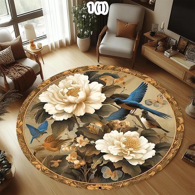 Artistic Bird Round Rug Oil Painting Style Bird on Branch Modern Home Decor Carpet Soft Non-Slip Floor Mat for Living Room 60cm x 60cm
Artistic Bird Round Rug Oil Painting Style Bird on Branch Modern Home Decor Carpet Soft Non-Slip Floor Mat for Living Room 60cm x 60cm
